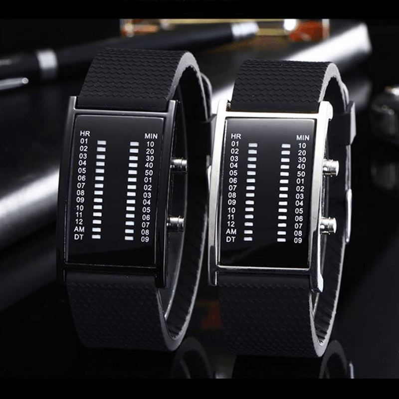 Led Display Herre Business Watch Double Row Light Calendar Digital Watch