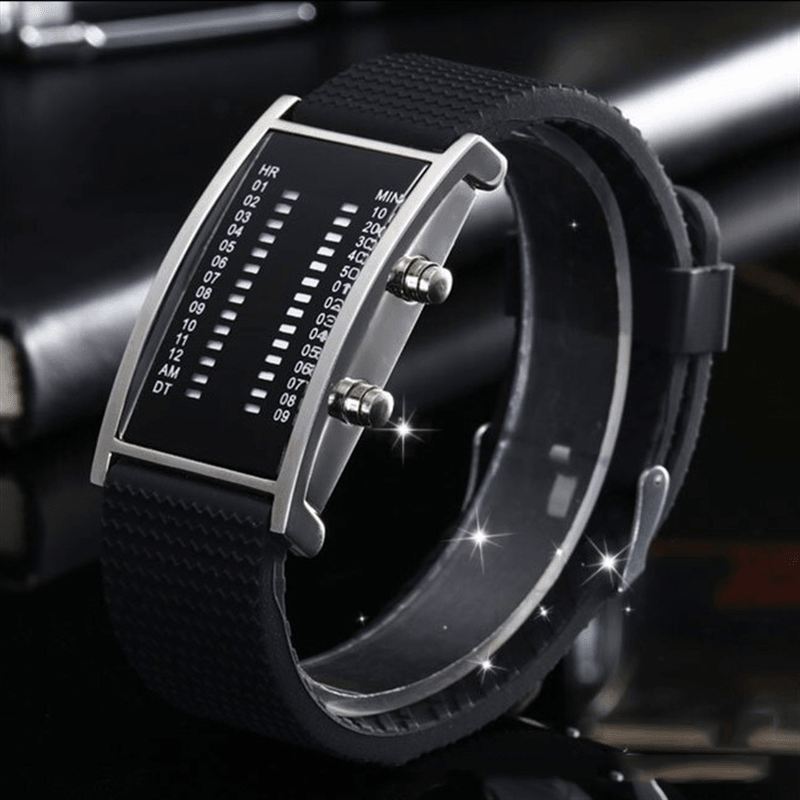 Led Display Herre Business Watch Double Row Light Calendar Digital Watch