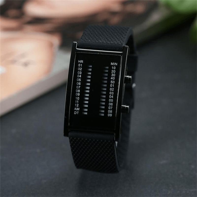 Led Display Herre Business Watch Double Row Light Calendar Digital Watch