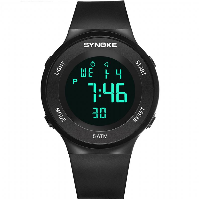 Mode Student Watch 5atm Vandtæt Lysende Skærm Multi-function Sport Digital Watch