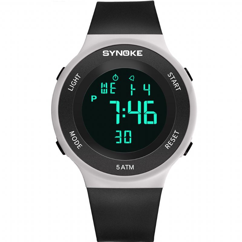 Mode Student Watch 5atm Vandtæt Lysende Skærm Multi-function Sport Digital Watch