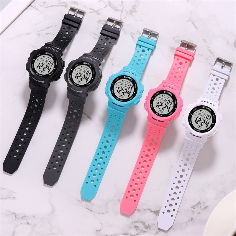 Mode Watch 3atm Vandtæt El Light Multiple Function Colorful Led Sport Digital Watch