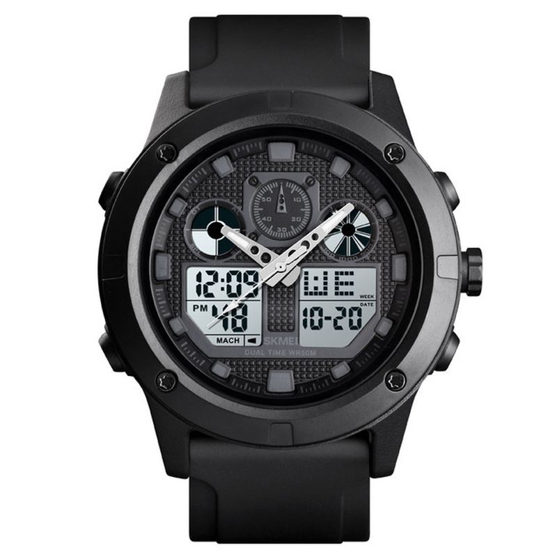 Udendørs Sports 50m Vandtæt Chronograph Stopur Digital Watch Herreur