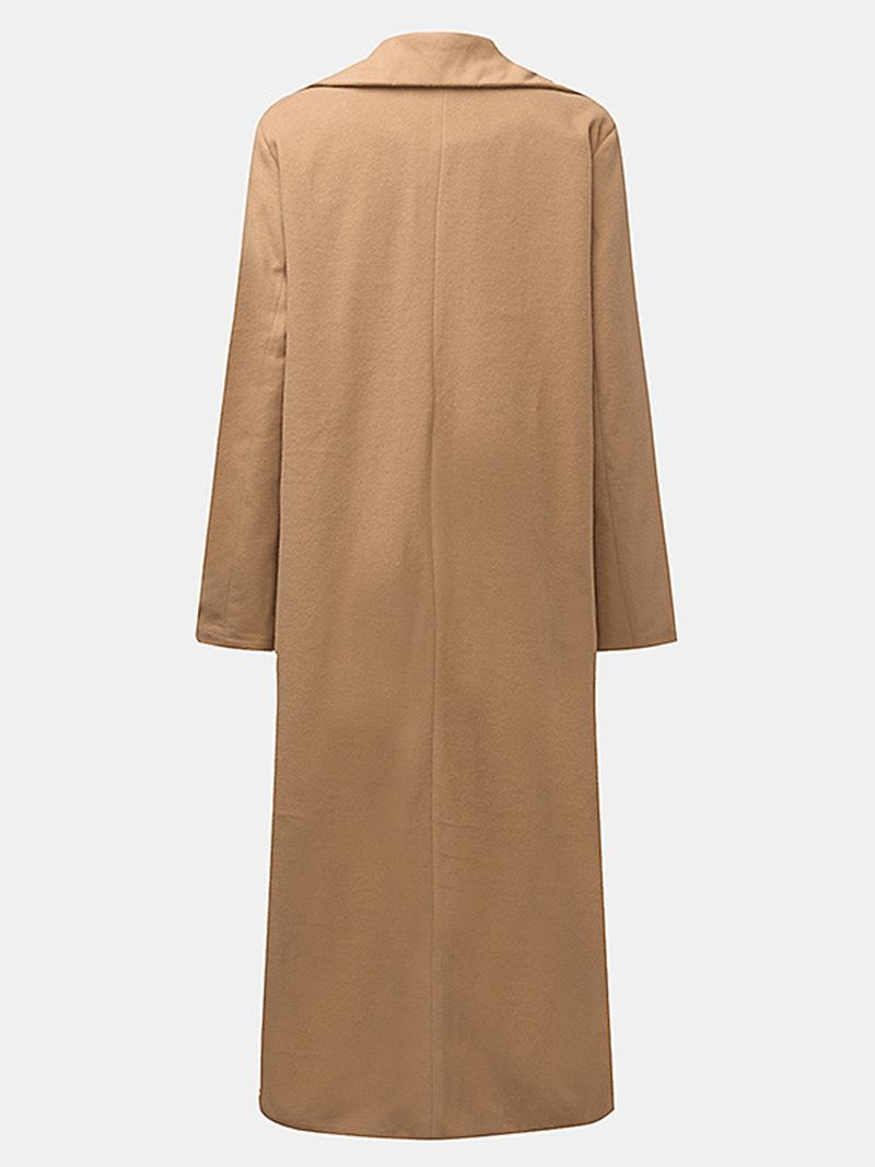 Ensfarvet Pocket Long Coat