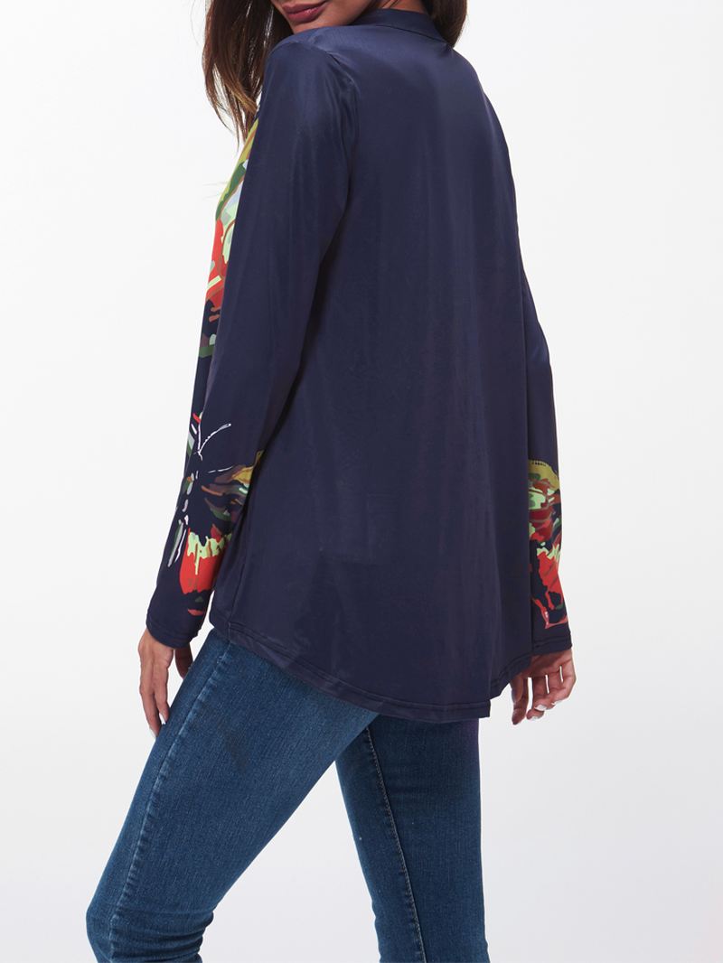 Blomsterprint Uregelmæssig Chiffonbluse