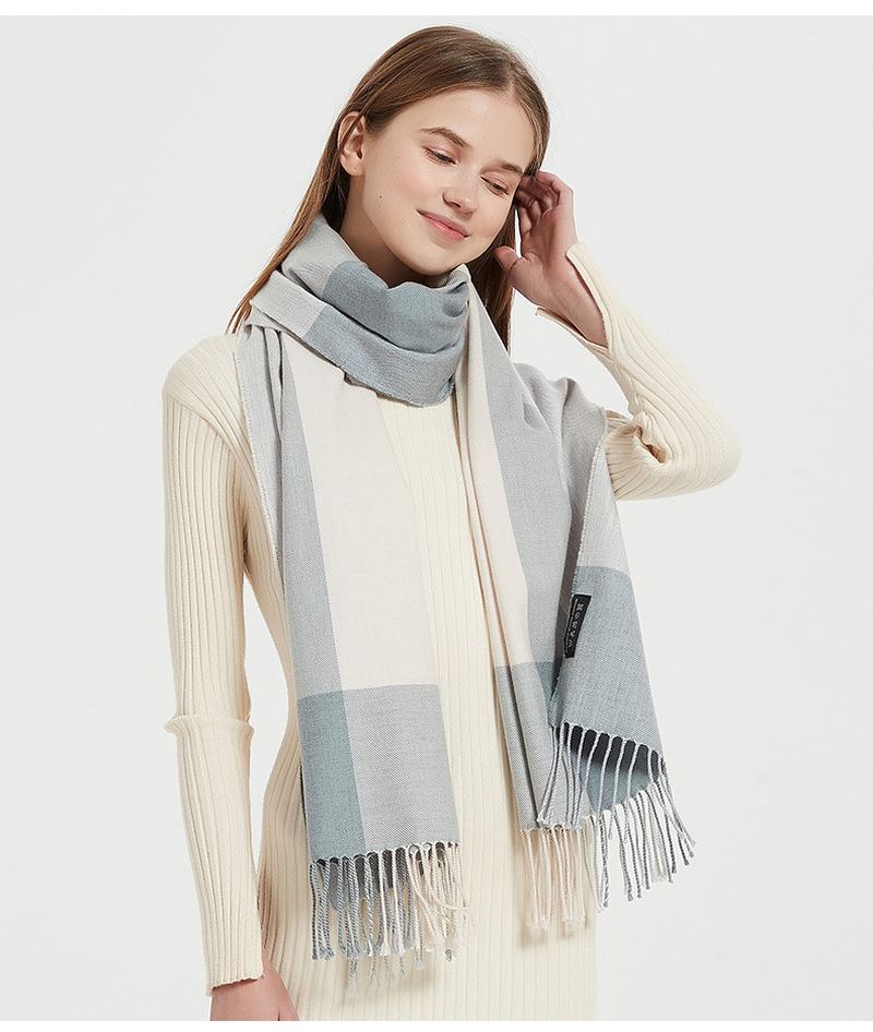 Mode Look Dual-use Cashmere Plaid Tørklæde