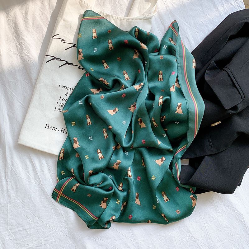 Simple Wild Mode Color Matching Color Simulation Silk Square Scarf