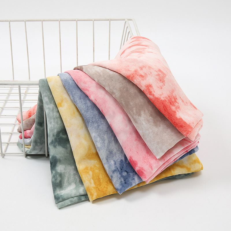 Tie-dye Printet Perle Chiffon Tørklæde Sjal