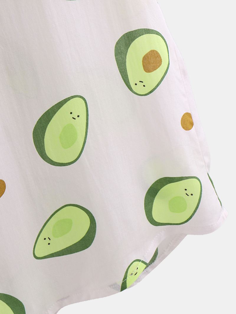 Herre Avocado Trykte Sommer Hawaii Stil Casual Vacation Mode Skjorter