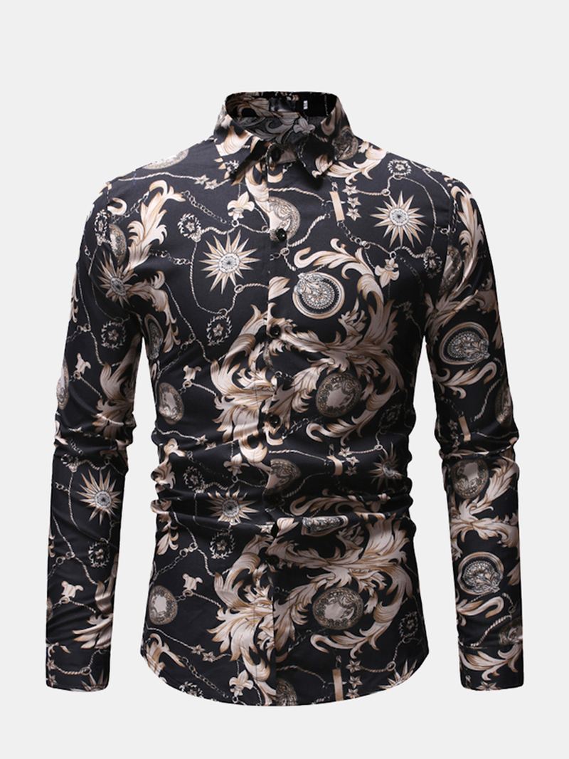 Herre Business Casual Åndbart Print