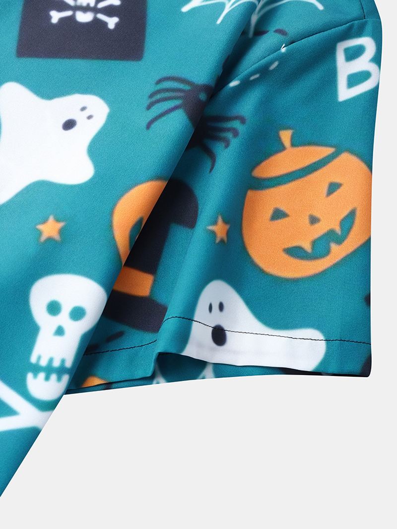 Herre Ghost Pumkpin Skeleton Casual Skjorter