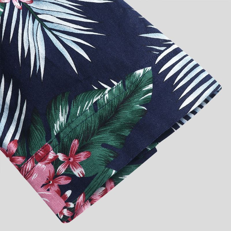 Mænd Tropical Plants Printede Hawaii Casual Skjorter