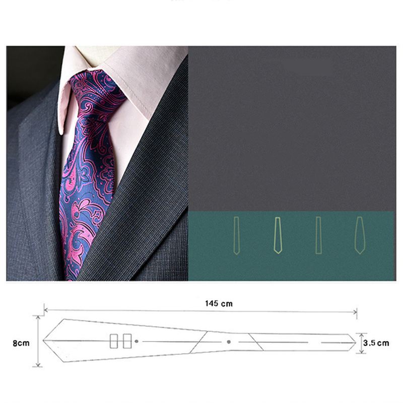 Mænd Slips Og Lomme Håndklæde Suit Business Formelle Jacquard Slips