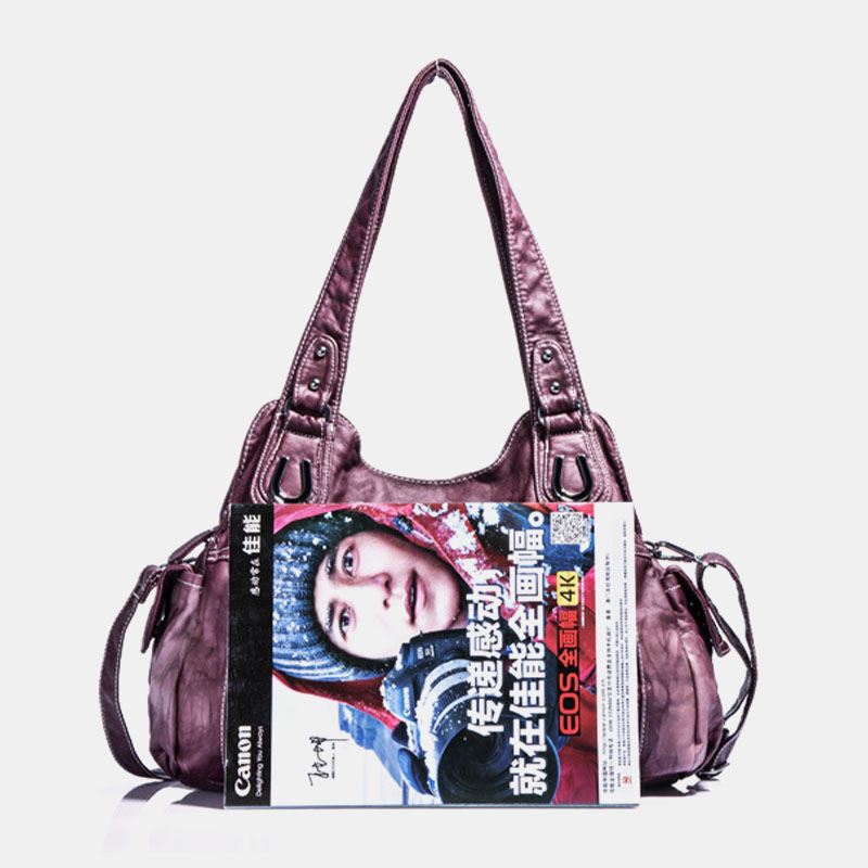 Angel Kiss Kvinder Pu-læder Multi-carry Ensfarvet Crossbody-taske Skuldertaske Tote Håndtaske