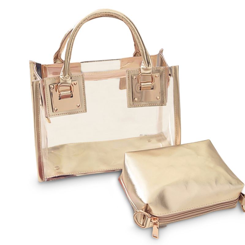 Gennemsigtig Gelly Crystal Bag Celeb Tote Sand Beach Bag Skulder Håndtaske