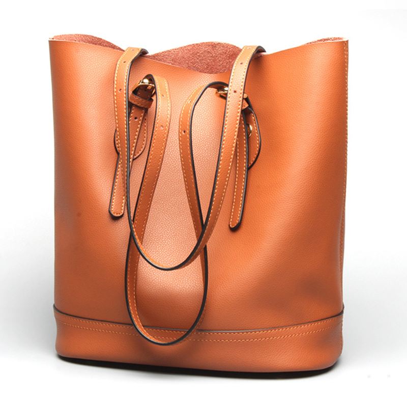 Kvinder Ægte Læder Håndtaske High End Tote Bag Bucket Bag