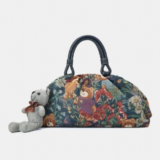 Kvinder Bear Pattern Casual Håndtaske Crossbody Taske