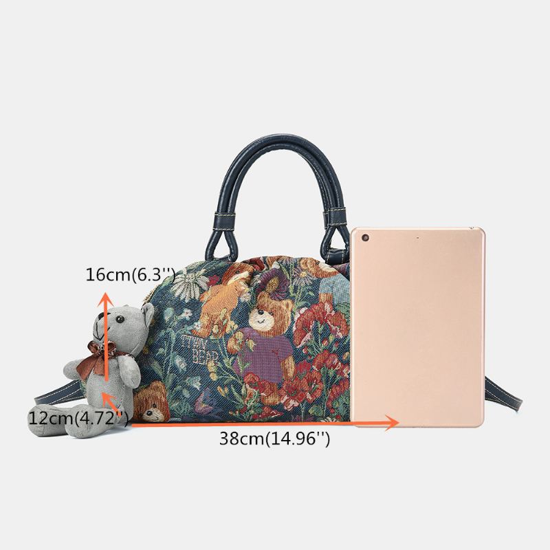 Kvinder Bear Pattern Casual Håndtaske Crossbody Taske