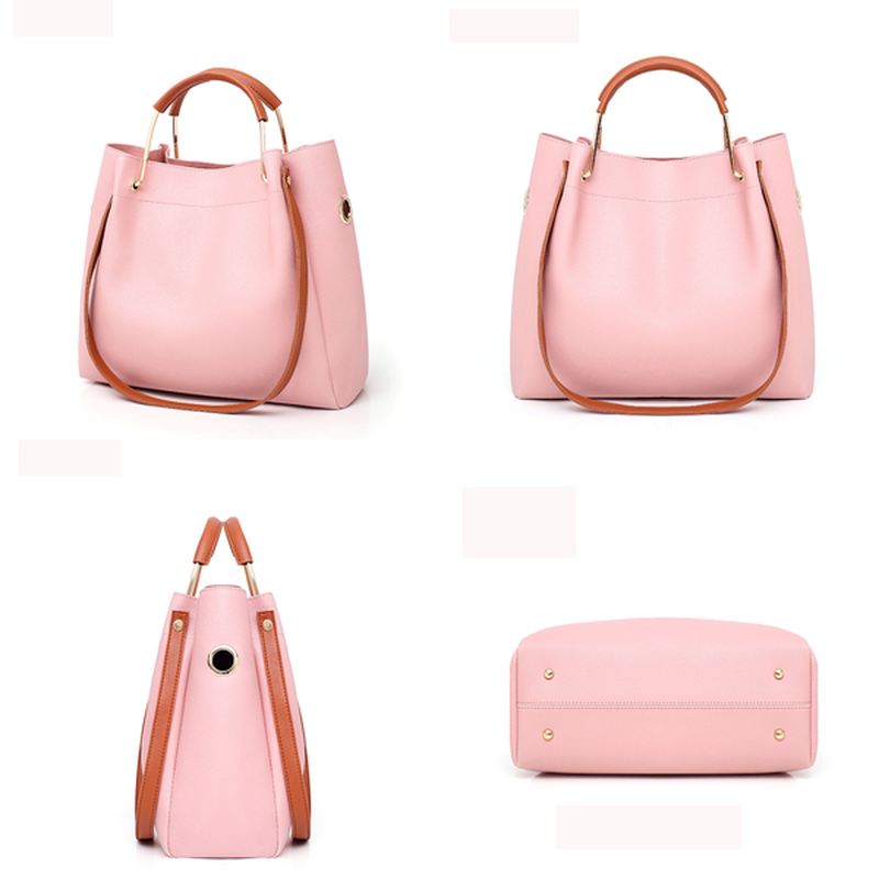 Kvinder Fritid Kunstlæder 2 Stk Bucket Bag Crossbody Bag