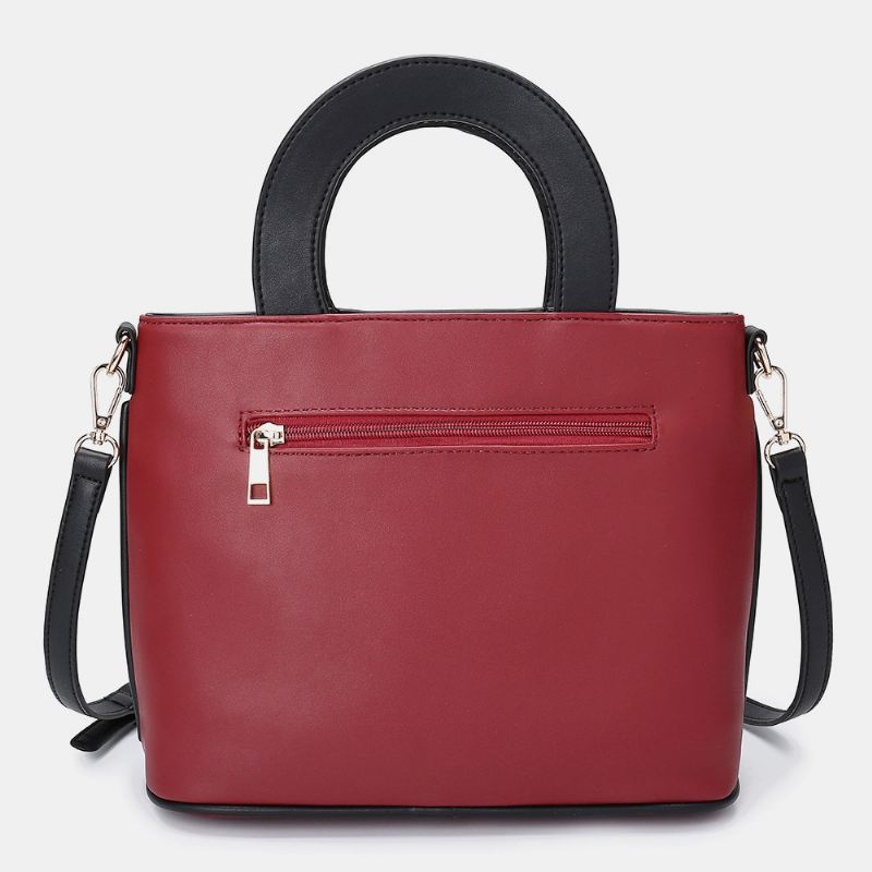 Kvinder Imiteret Læder Tegneserie Sort Kat Mønster Multi-bære Håndtaske Crossbody Taske Satchel Taske