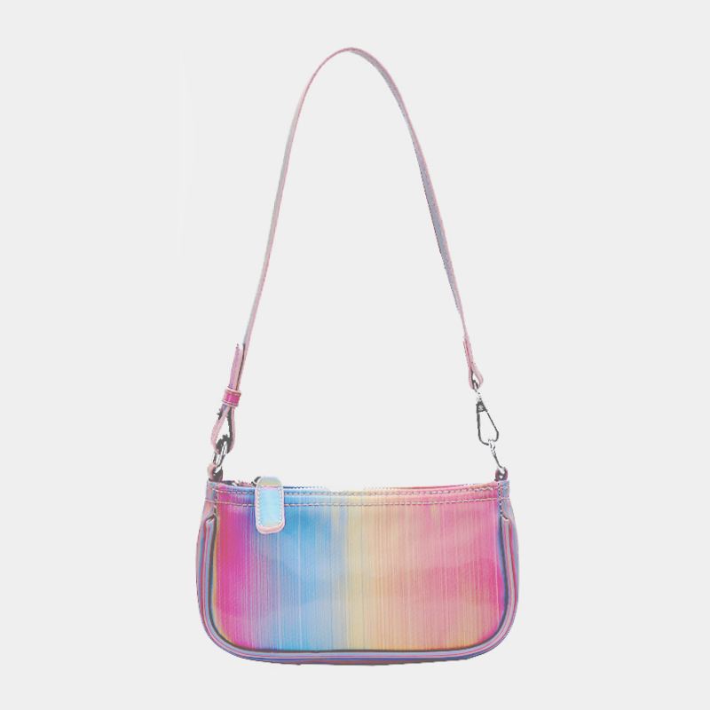 Kvinder Kontrastfarve Rainbow Creative Casual Tote Skuldertaske Håndtaske