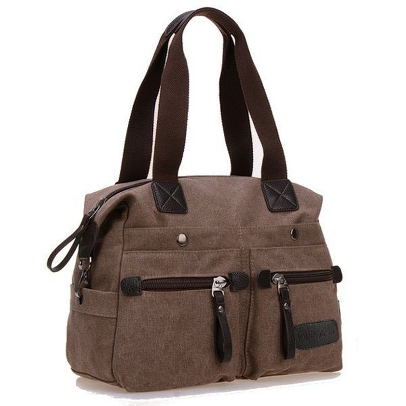 Kvinder Mænd Canvas Multi Pocket Håndtasker Casual Pillow Skulder Crossbody Tasker