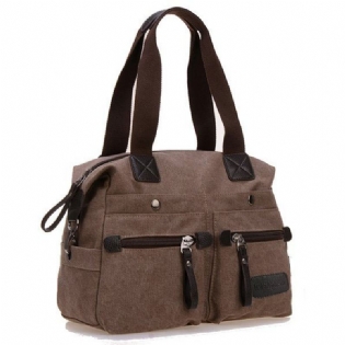 Kvinder Mænd Canvas Multi Pocket Håndtasker Casual Pillow Skulder Crossbody Tasker