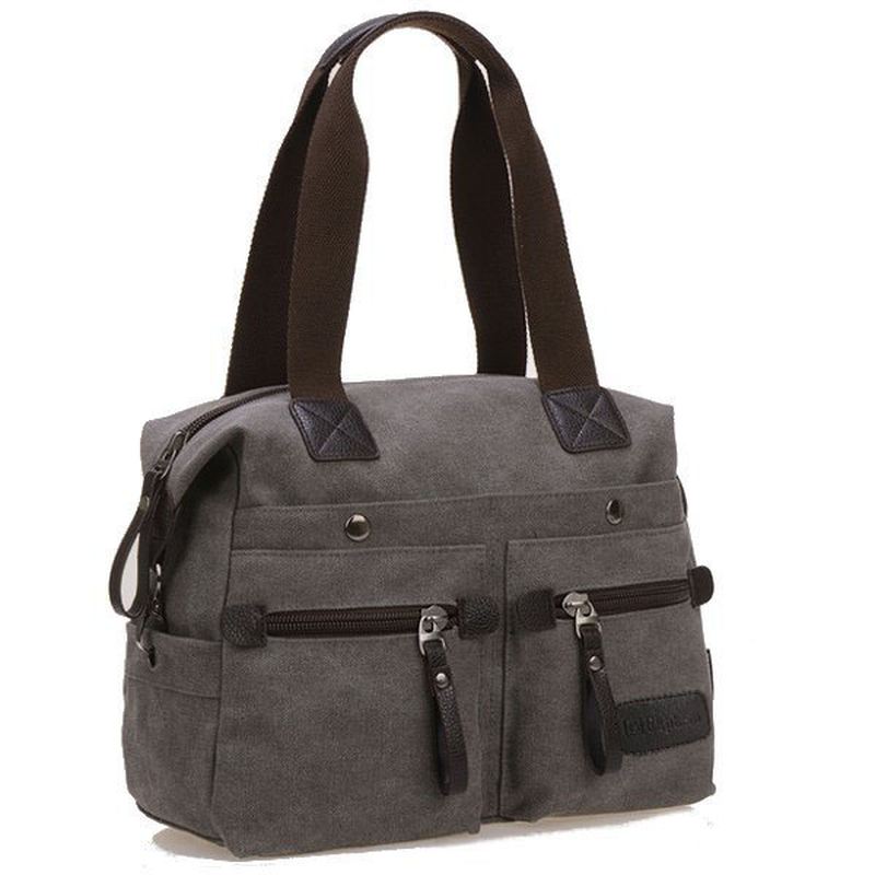 Kvinder Mænd Canvas Multi Pocket Håndtasker Casual Pillow Skulder Crossbody Tasker