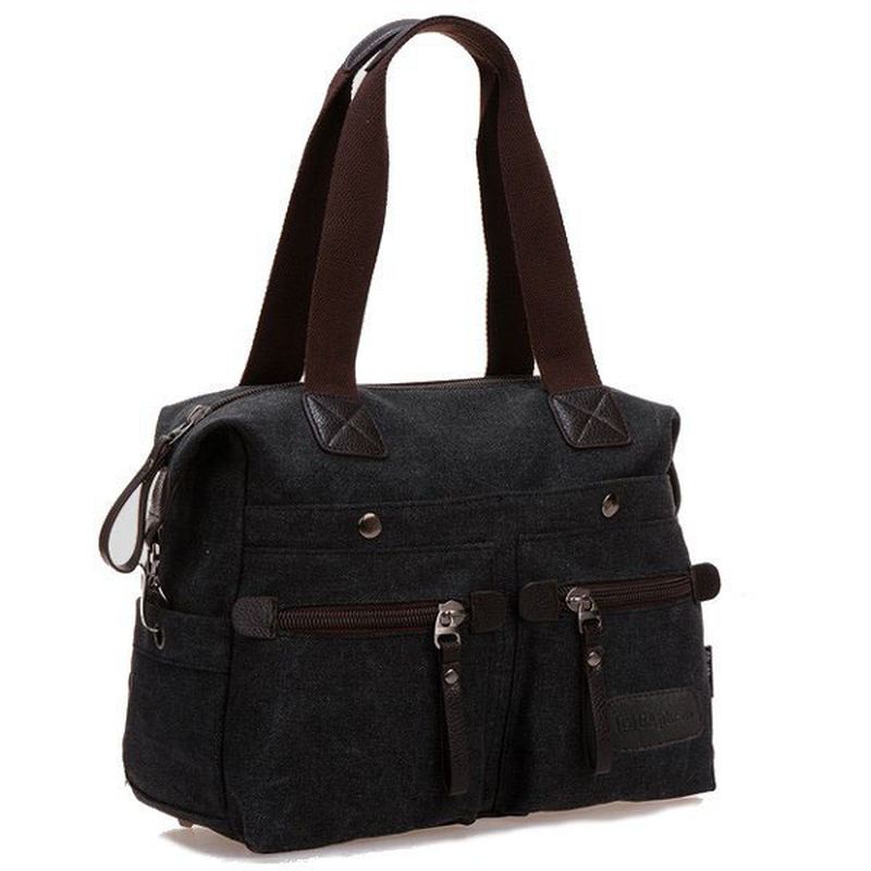 Kvinder Mænd Canvas Multi Pocket Håndtasker Casual Pillow Skulder Crossbody Tasker