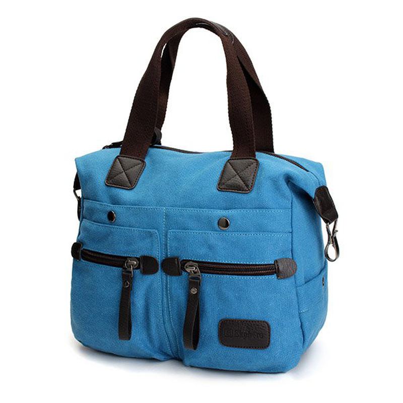 Kvinder Mænd Canvas Multi Pocket Håndtasker Casual Pillow Skulder Crossbody Tasker