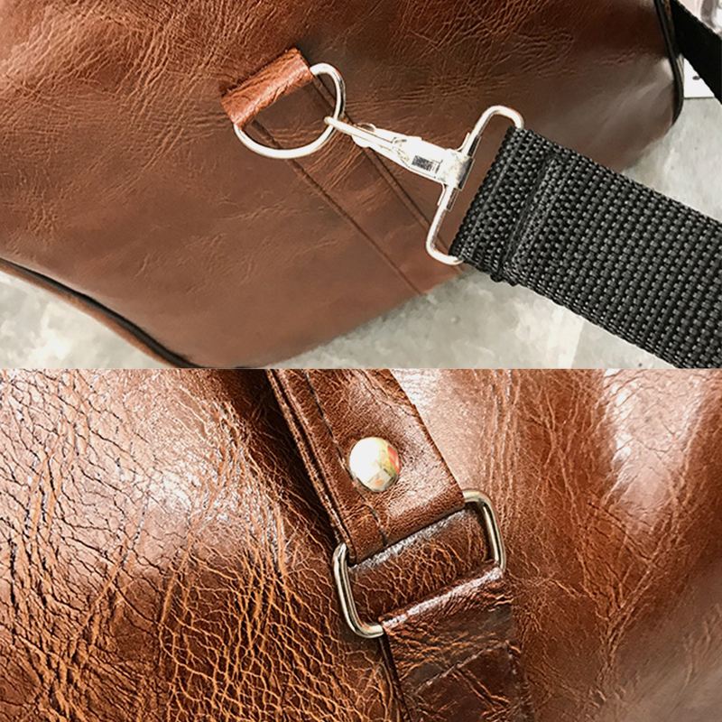 Kvinder & Mænd Læder Retro Håndtaske Med Stor Kapacitet Business Bagagetaske Skuldertaske Crossbody-taske