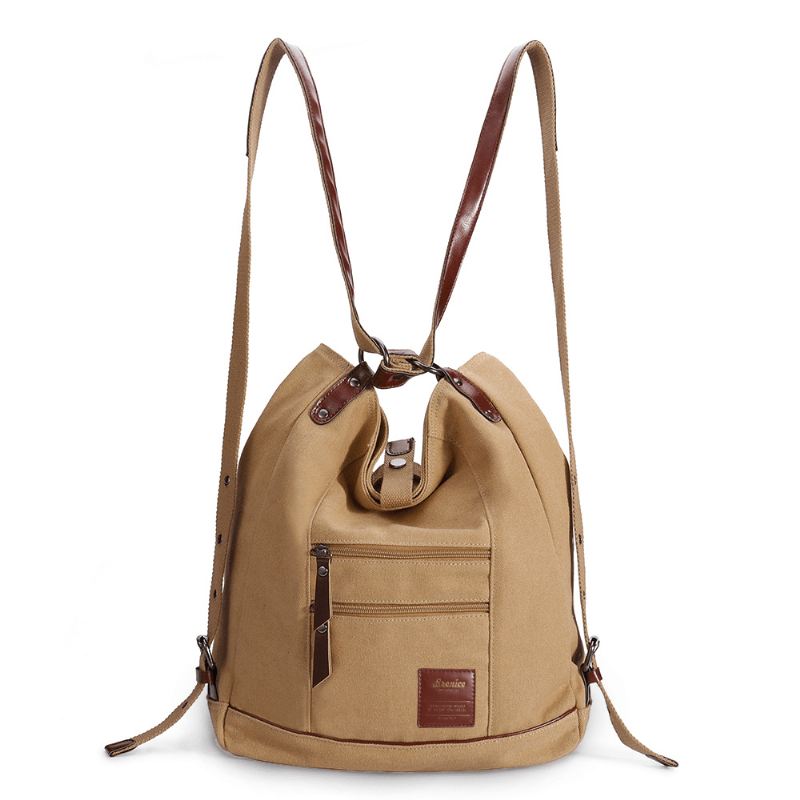 Kvinder Multi-carry Casual Canvas Håndtaske Skuldertaske Satchel Rygsæk