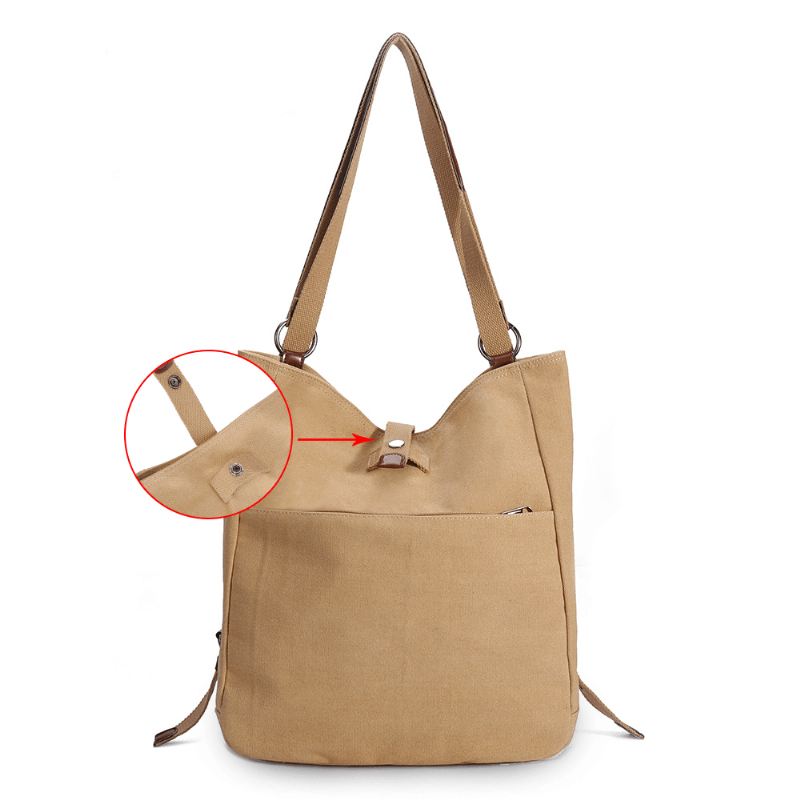 Kvinder Multi-carry Casual Canvas Håndtaske Skuldertaske Satchel Rygsæk