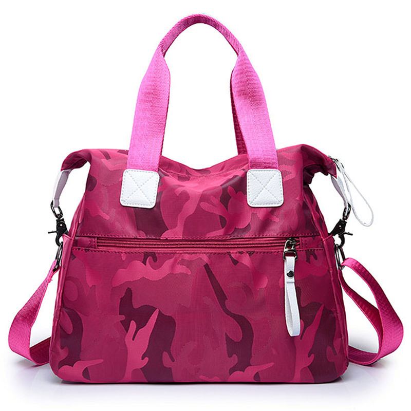 Kvinder Nylon Camouflage Tote Håndtasker Frontlommer Skuldertasker Crossbody Tasker