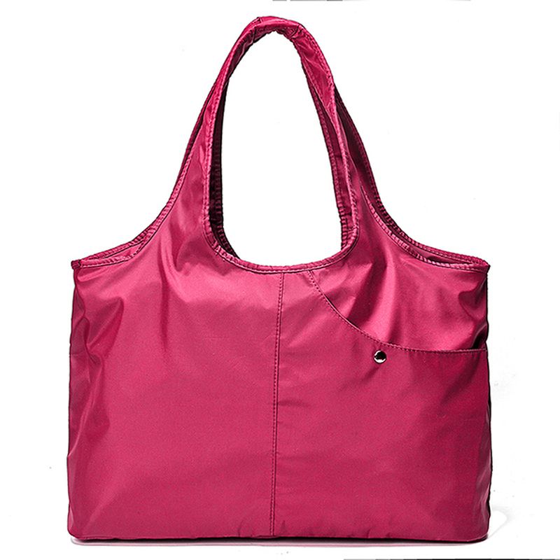 Kvinder Nylon Håndtaske Solid Tote Bag Multi Pocket Shopping Bag