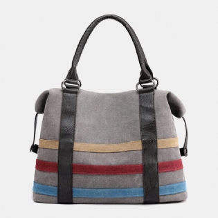 Kvinder Patchwork Canvas Håndtaske Crossbody Taske