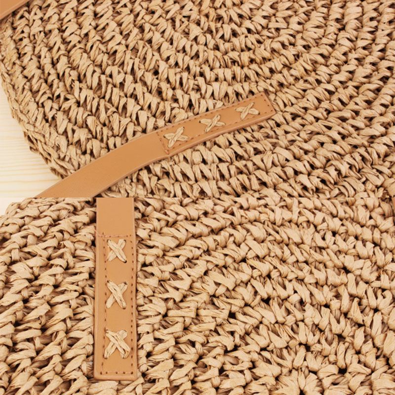 Kvinder Simplicity Stripe Straw Bag Håndtasker Tote Retro Beach Bag