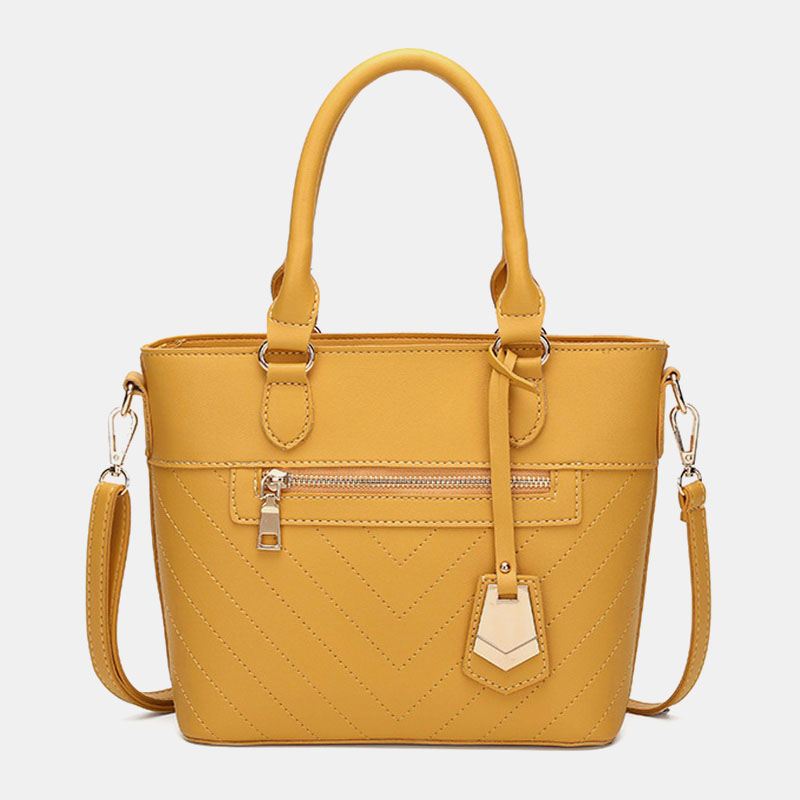 Kvinder Solid Multi-pocket Commuter Satchel Crossbody Bag Skuldertaske Håndtaske