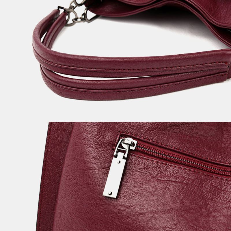 Kvinder Stor Kapacitet Solid Tassel Tote Bag Crossbody Bag Håndtaske