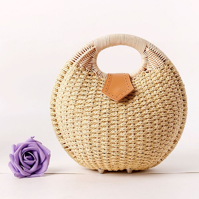 Kvinder Tote Håndtaske Sommer Strandtaske Straw Bag Rattan Bag Håndtaske