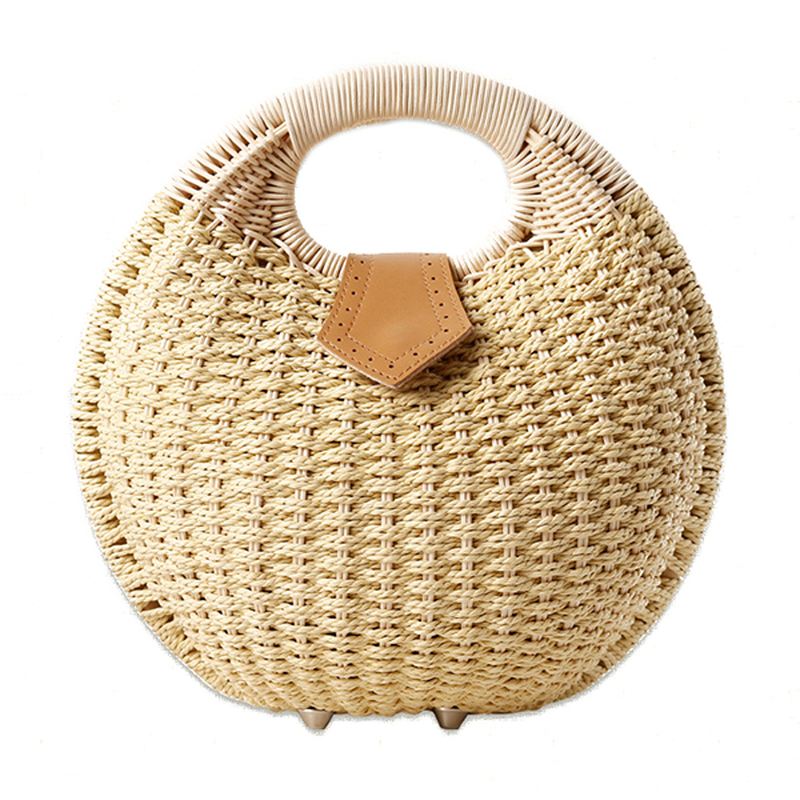 Kvinder Tote Håndtaske Sommer Strandtaske Straw Bag Rattan Bag Håndtaske