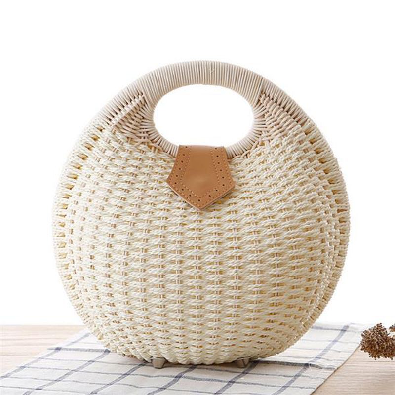 Kvinder Tote Håndtaske Sommer Strandtaske Straw Bag Rattan Bag Håndtaske