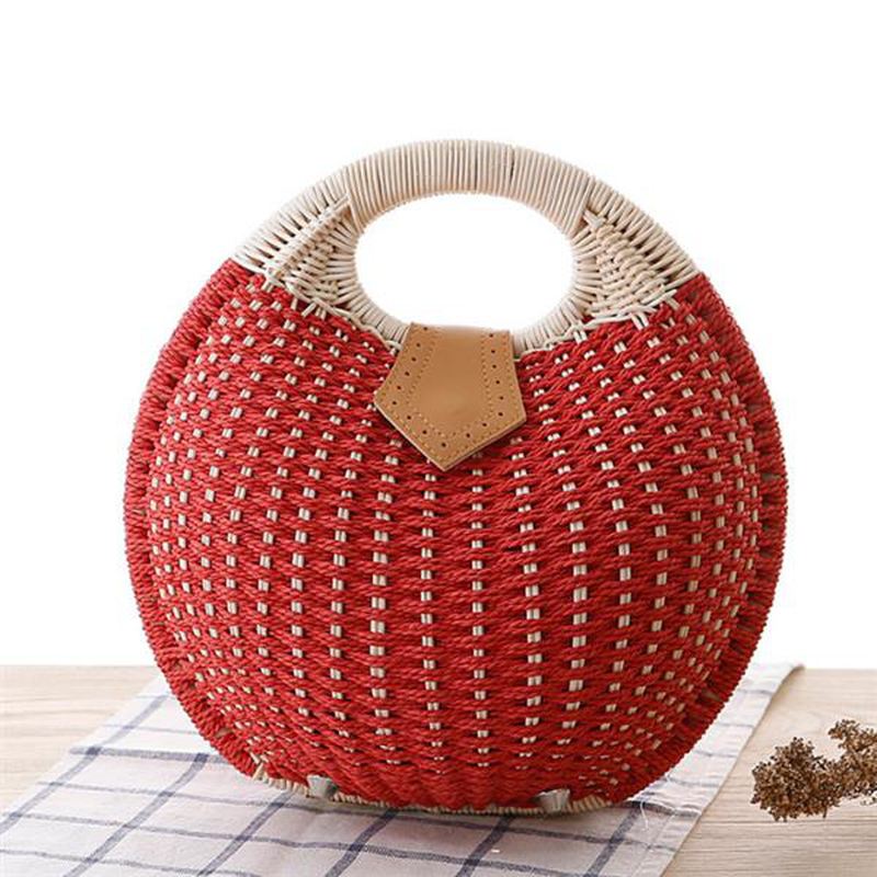 Kvinder Tote Håndtaske Sommer Strandtaske Straw Bag Rattan Bag Håndtaske