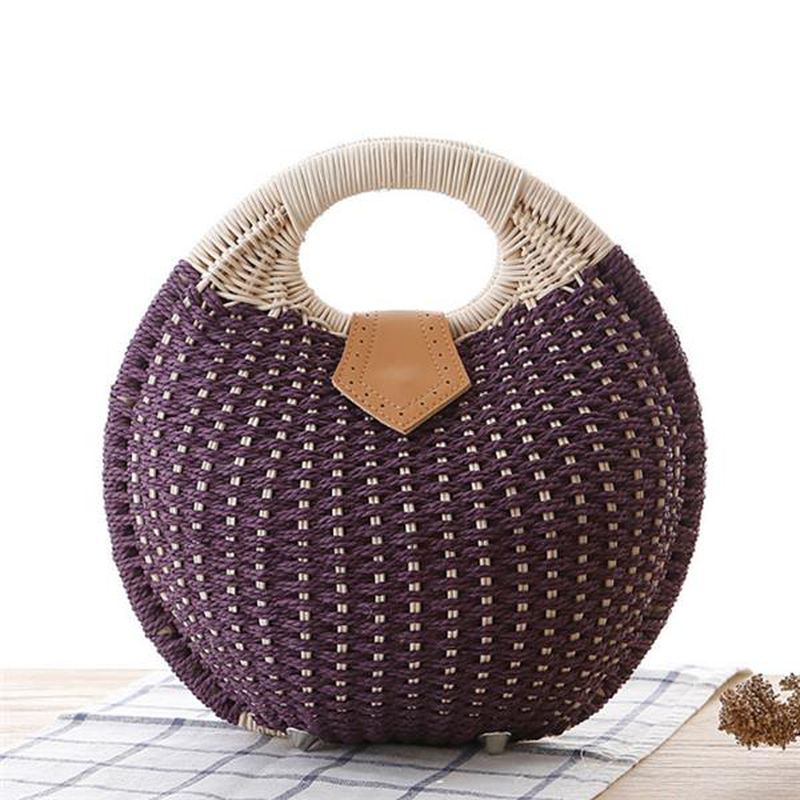 Kvinder Tote Håndtaske Sommer Strandtaske Straw Bag Rattan Bag Håndtaske