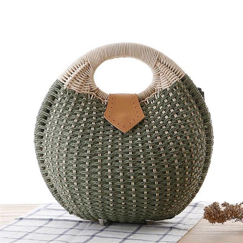 Kvinder Tote Håndtaske Sommer Strandtaske Straw Bag Rattan Bag Håndtaske