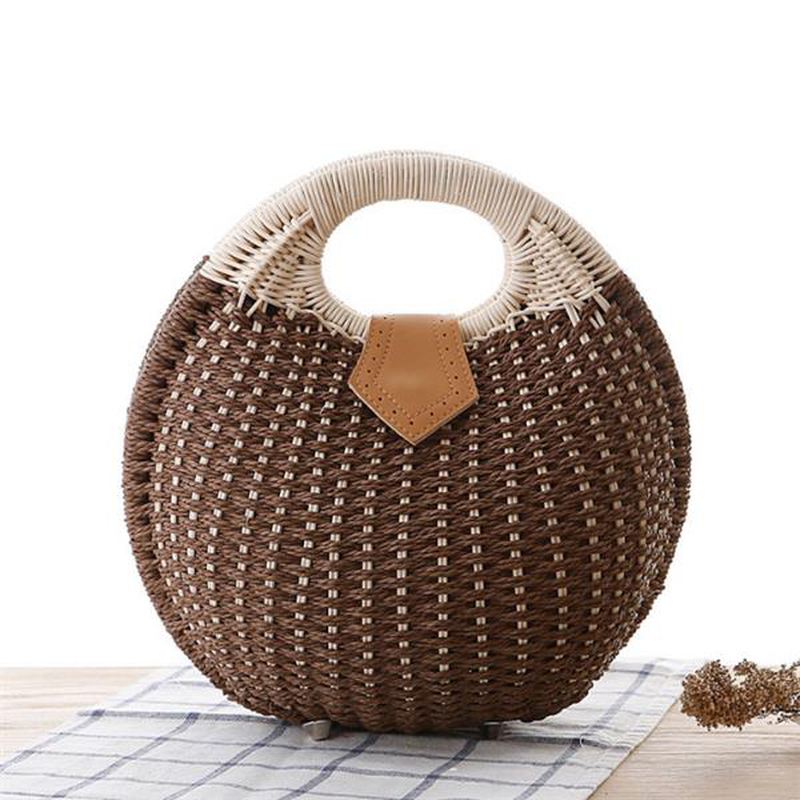 Kvinder Tote Håndtaske Sommer Strandtaske Straw Bag Rattan Bag Håndtaske