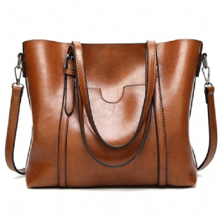 Kvinder Tote Håndtasker Vintage Frontlomme Skuldertaske Med Stor Kapacitet Crossbody Tasker