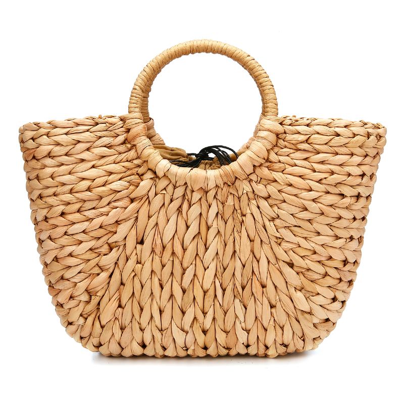 Straw Bag Kvinder Sommer Rattan Taske Håndlavet Woven Circle Bohemia Beach Handbag