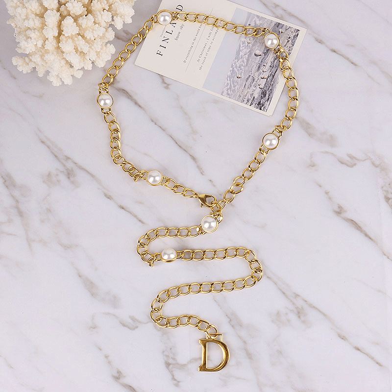 Europæisk Og Amerikansk Personlighed Fashionable Wild Light Luxury Metal Chain Letters