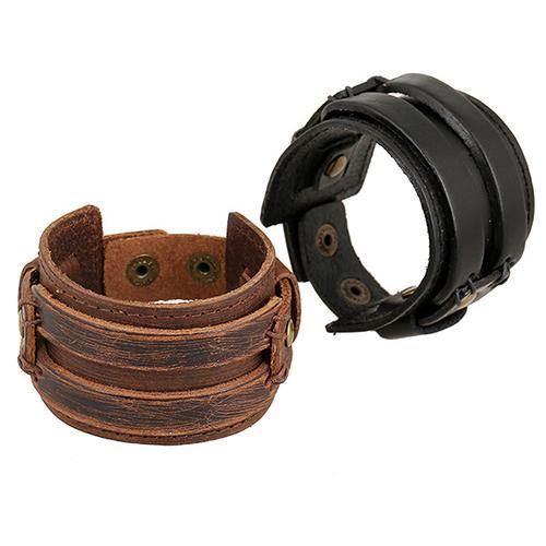 Mænd Kvinder Punk Retro Bred Kunstlæder Bælte Armbånd Armbånd Smykker Gave